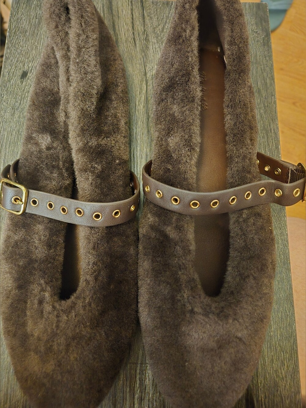 Madewell Size 12 Women's Remy Faux Fur Mary Jane Flats